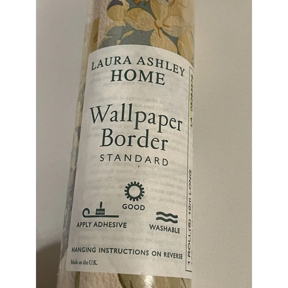 Vintage Laura Ashley‎ Home Hydrangea Wallpaper Border 1 Roll 10 Meters Beige New